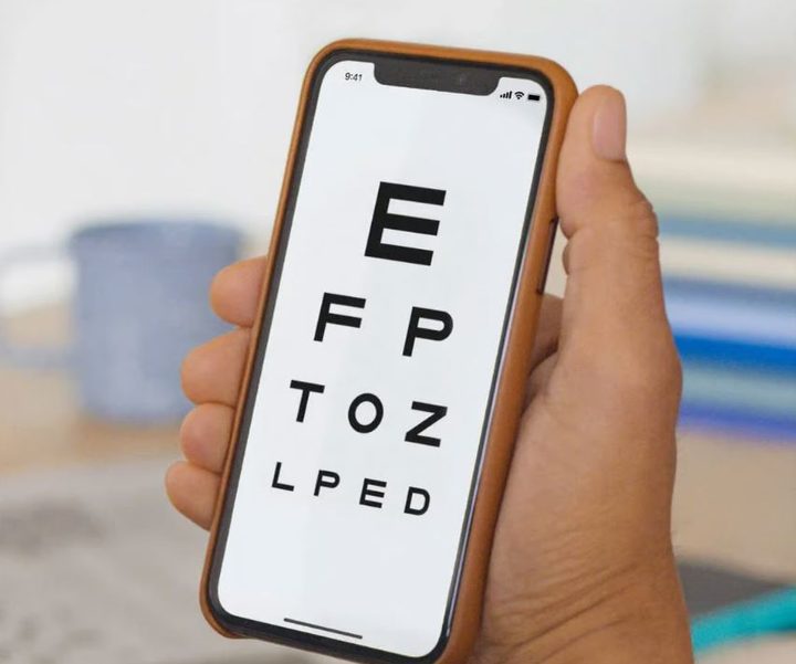 An eye test on an iPhone.