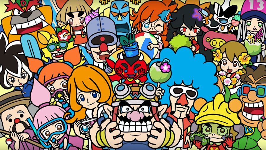 Wario and his friends appear in WarioWare: Move It! key art.
