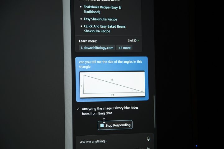Windows Copilot answering a math problem.