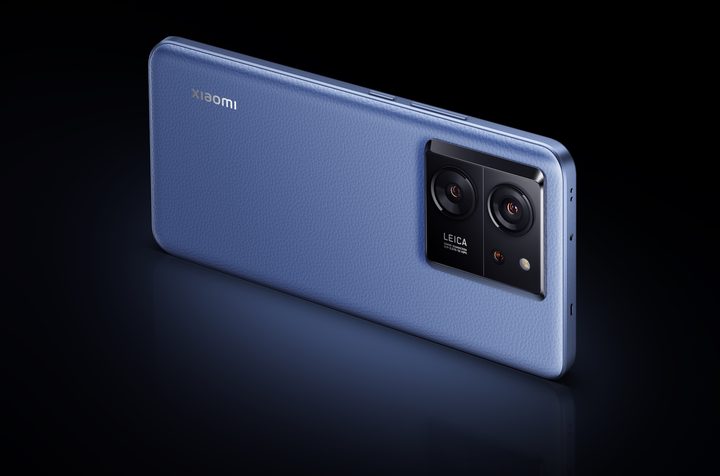 A promotional image of the Xiaomi 13T in its Alpine Blue color.