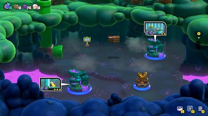 A secret entrance behind some trees in Super Mario Wonder.