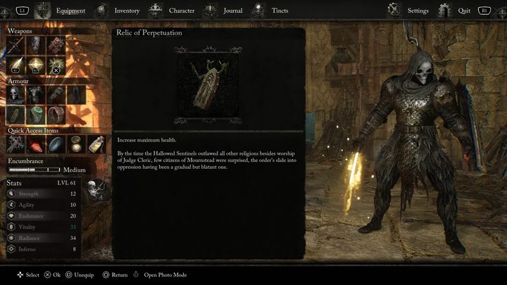 A description of a pendant in Lords of the Fallen.