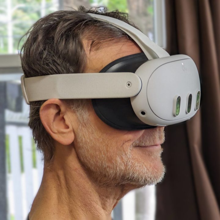A profile shot shows Alan Truly wearing the Meta Quest 3.