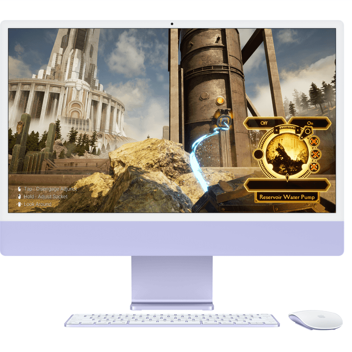 A game on a rendering of the M3 iMac.