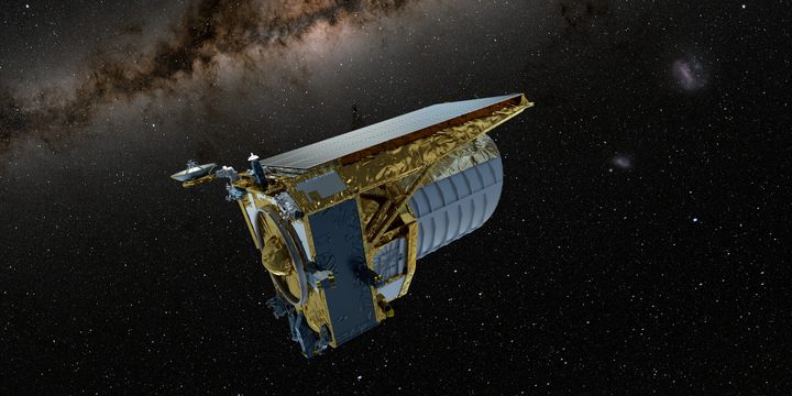 Artist's impression of the Euclid mission in space.
