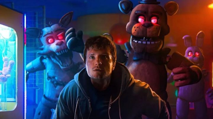 Josh Hutcherson and some murderous animatronics in Five Nights at Freddy's.