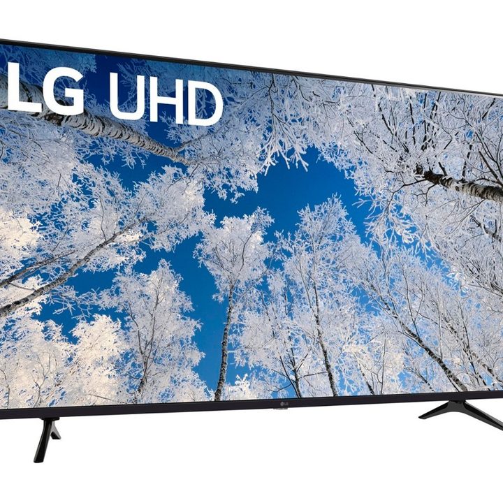 The LG 65-inch UQ70 Series LED 4K smart TV against a white background.