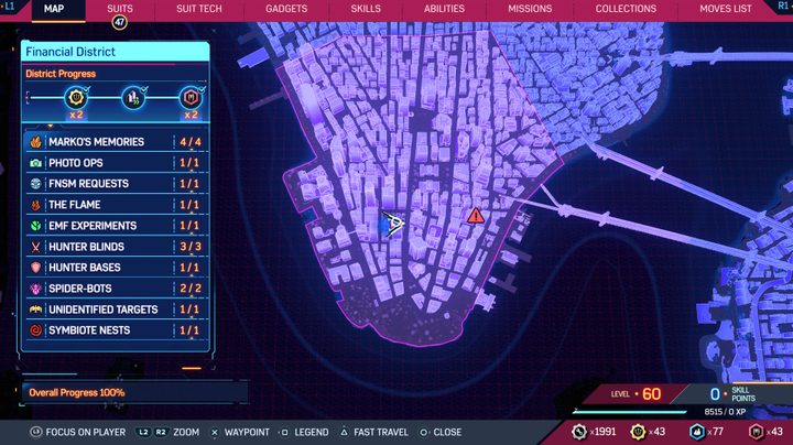 A map of the financial district in Spider-Man 2.