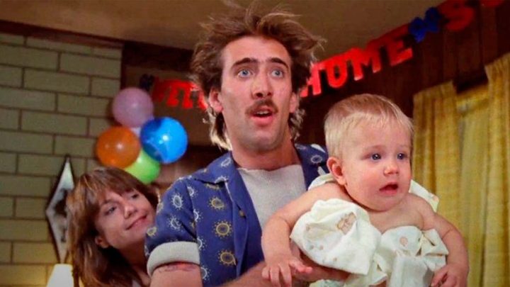 Holly Hunter and Nicolas Cage in Raising Arizona.