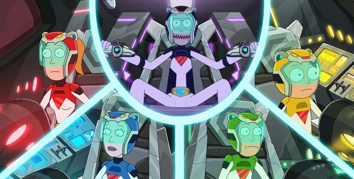 The Smiths piloting GoTron ferrets in "Rick and Morty."