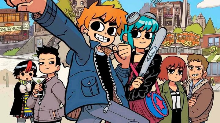 Scott Pilgrim with the cast