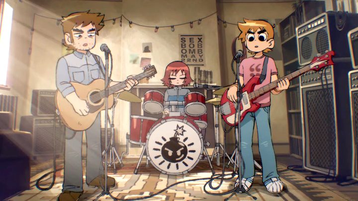 Scott Pilgrim playing with his band
