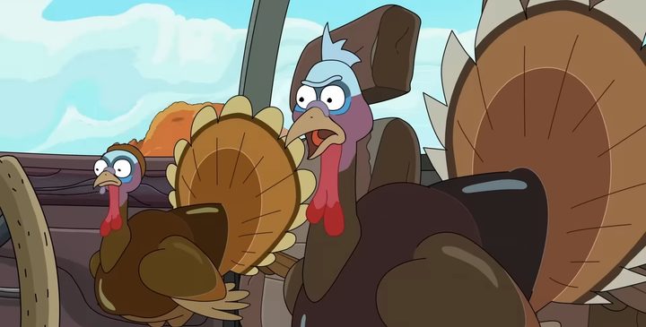 Rick and Morty as turkeys in "Rick and Morty."