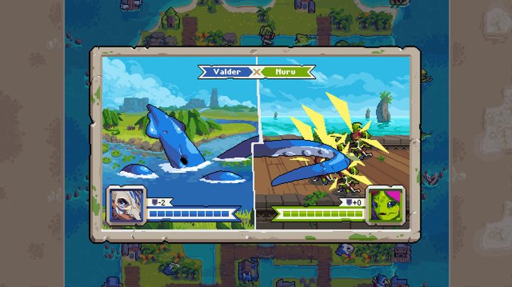 A fight in Wargroove 2.