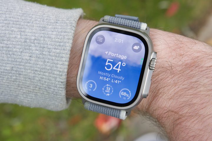 The watchOS 10 Weather app on the Apple Watch Ultra 2.