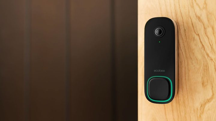 The Ecobee Smart Doorbell Camera install near a door.