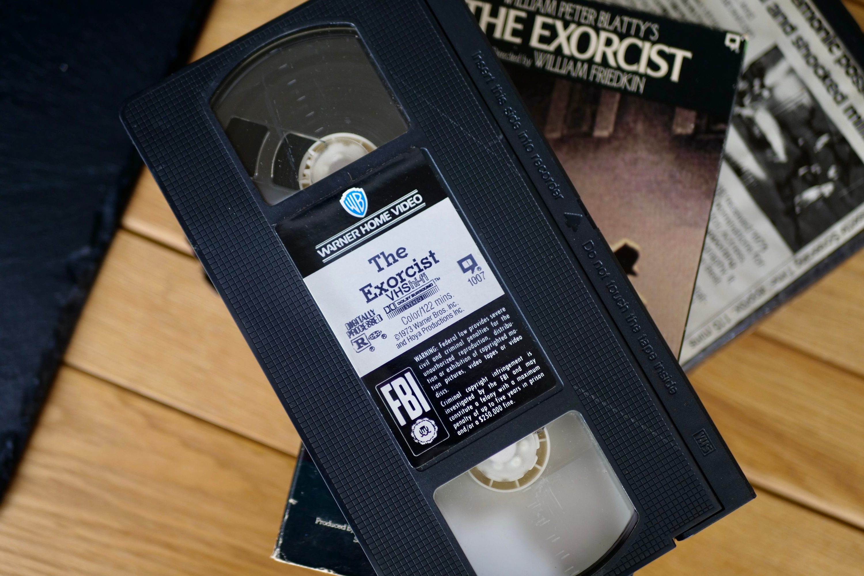 An Exorcist VHS cassette.