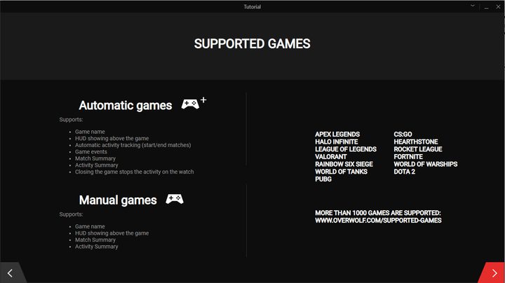 The compatibility list for Garmin's GameOn app.