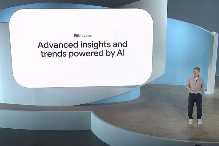 Google showing how the Fitbit app will use AI in the future.