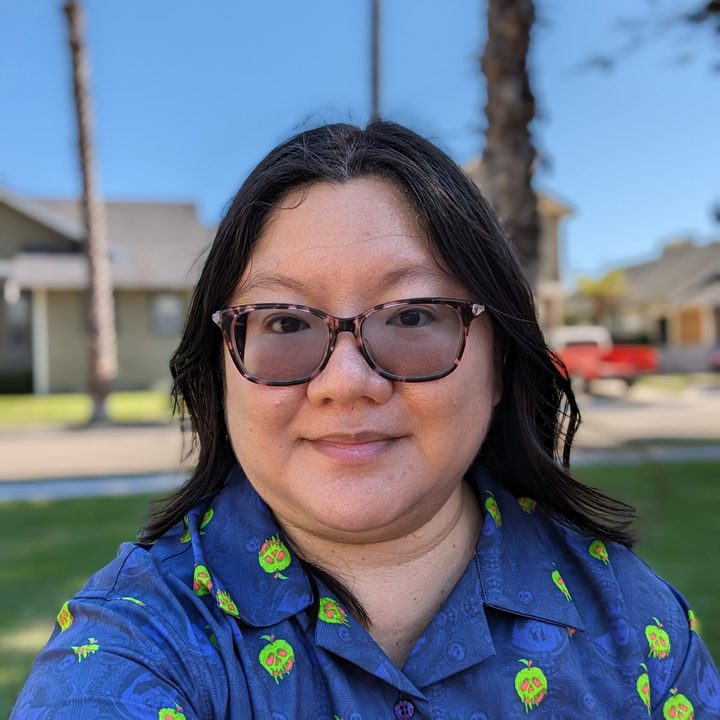 Christine portrait selfie taken with Google Pixel 8 Pro.