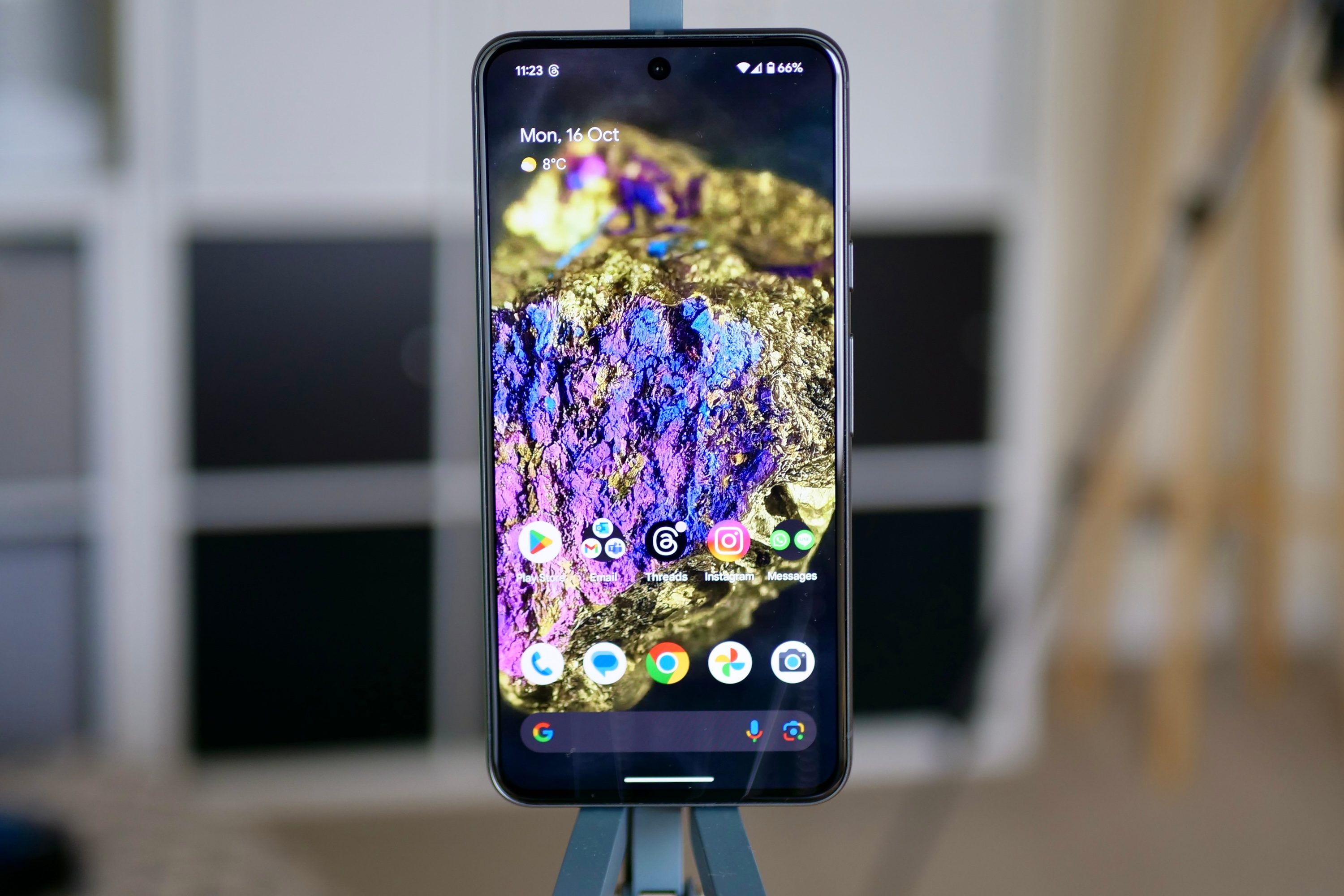 The Google Pixel 8's screen.