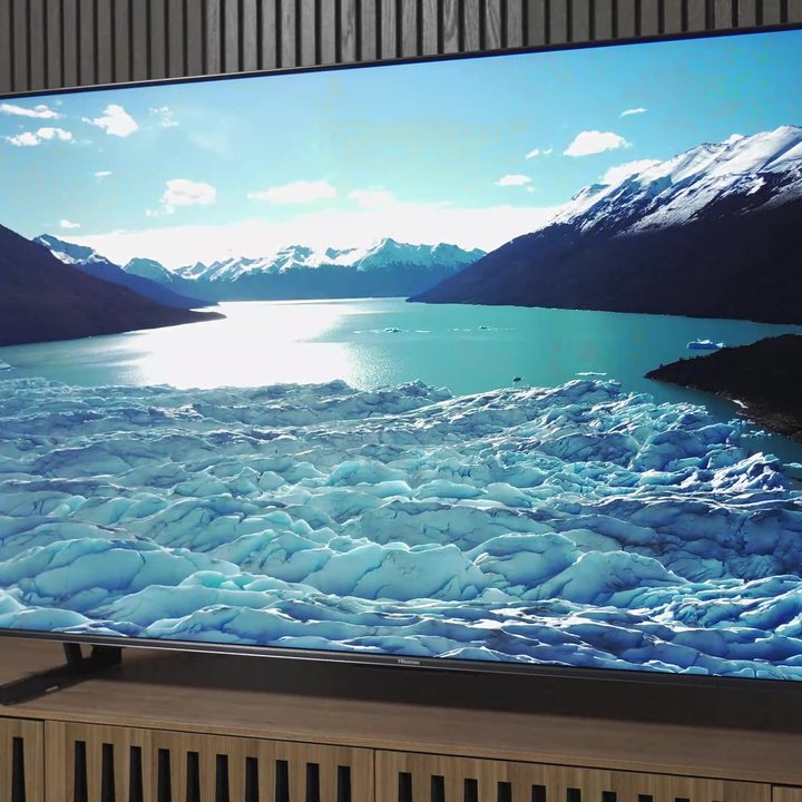 Glacial ice flow shown on a Hisense U7K.