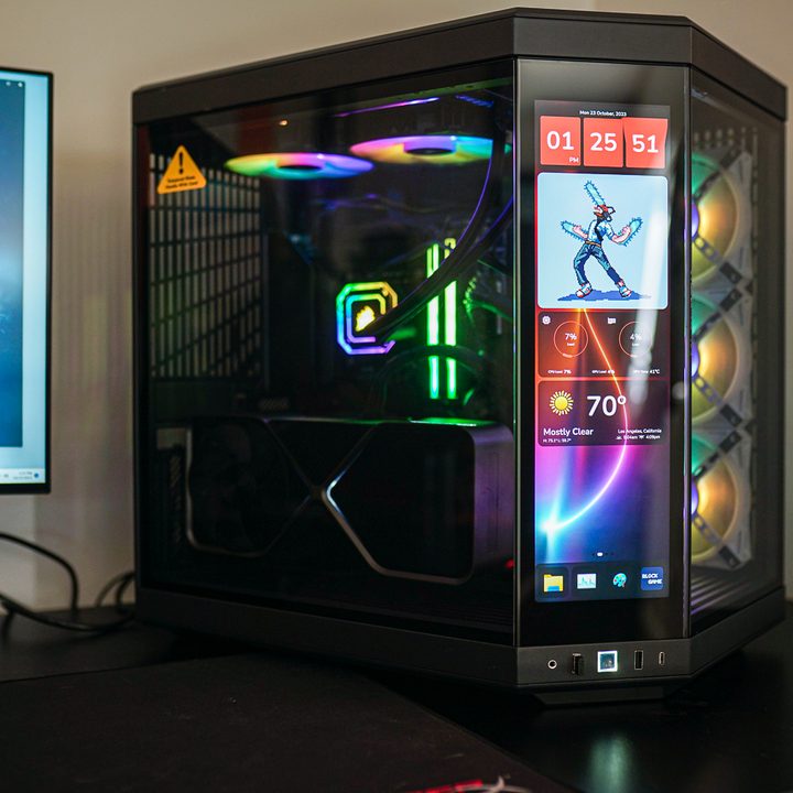 The Hyte Y70 PC case with a touchscreen.