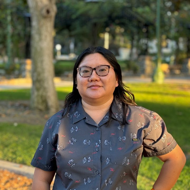 Portrait of Christine taken with iPhone 15 Pro.