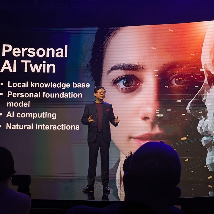 A slide from a Lenovo press event talking about the AI Twin.
