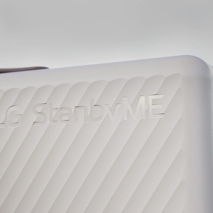 The top corner and logo of the LG StanbyMe Go.