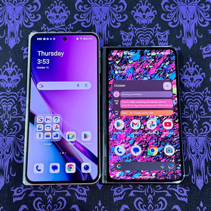 OnePlus Open and Google Pixel Fold cover screens.