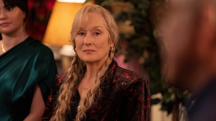 Loretta looking angry and menacing in a scene from Only Murders in the Building season 3.