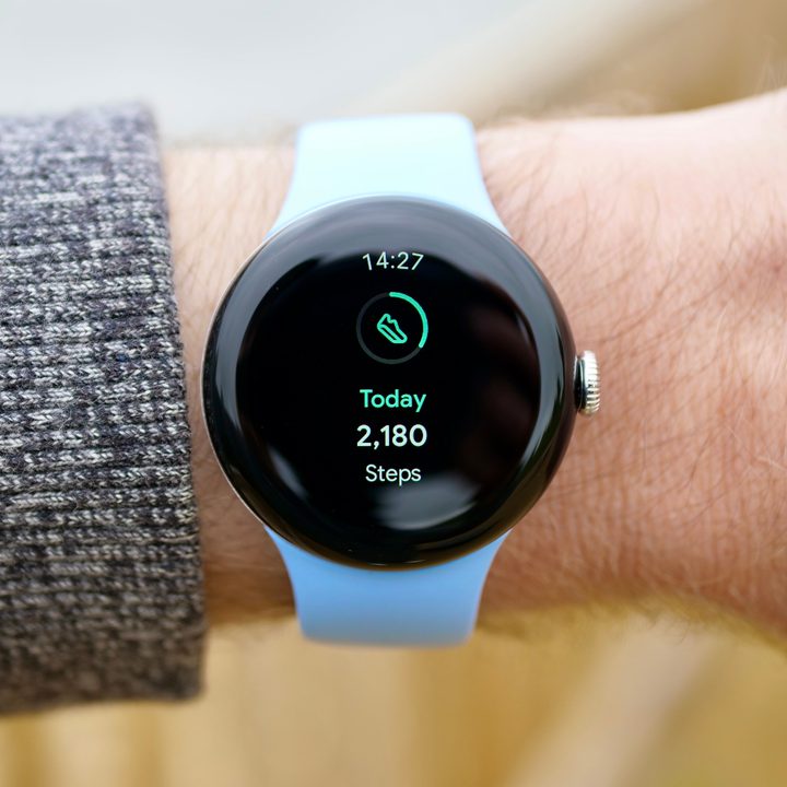 Daily step count shown on the Google Pixel Watch 2.