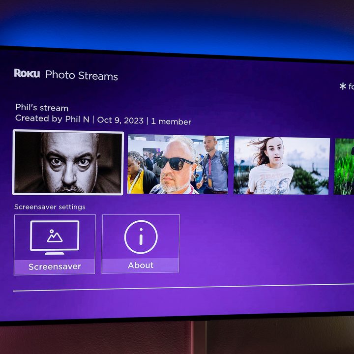 Photos Streams on Roku on a Television.