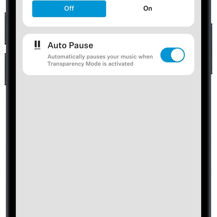 Sennheiser Smart Control app for iOS on an iPhone 14: ANC options screen.