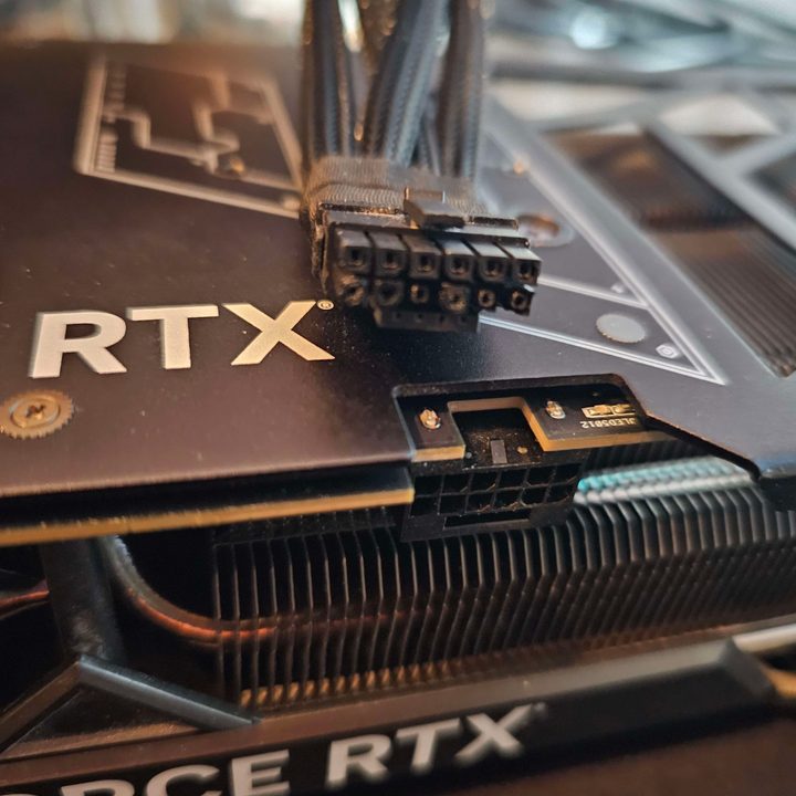 A melted connector on the Nvidia RTX 4090.