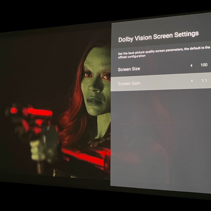 The Xgimi Horizon Ultra projecting a scene from Avengers Endgame.