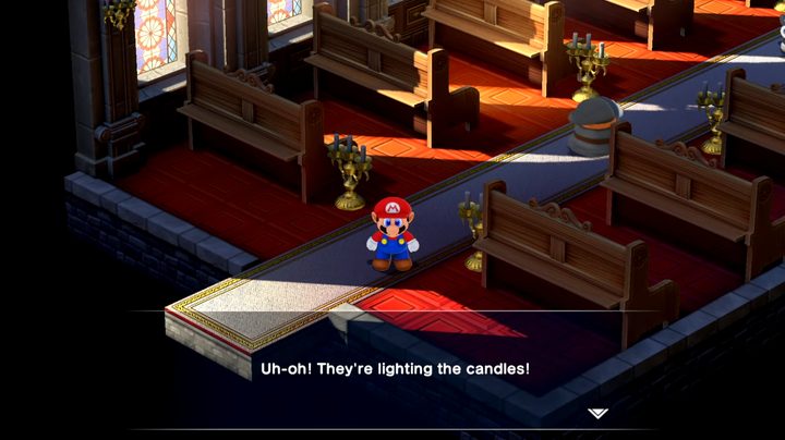 Mario in a church about to start a wedding.