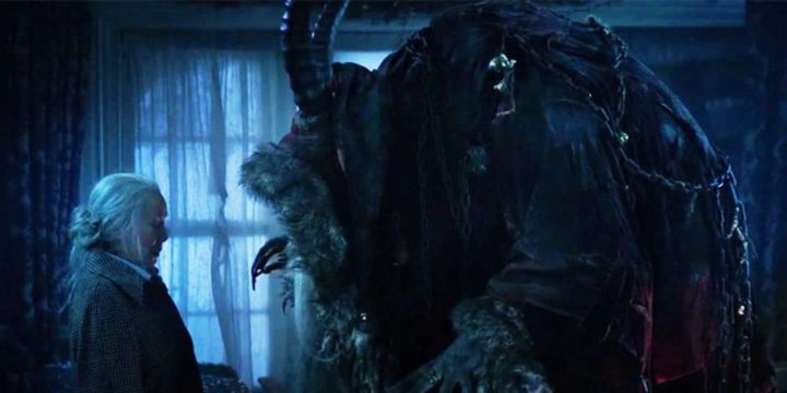 A woman sees Krampus enter her home