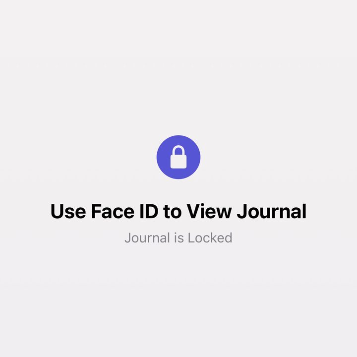 Apple Journal app locked screenshot.