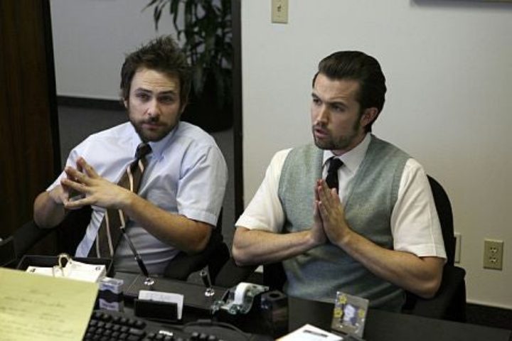 Charlie and Mac in a corporate office in Sweet Dee Has a Heart Attack from It's Always Sunny in Philadelphia