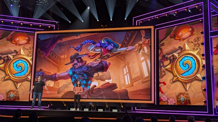 Associate Hearthstone Battlegrounds game designers Michell Loewen and Jia Dee explain how Battlegrounds Duos works at BlizzCon 2023