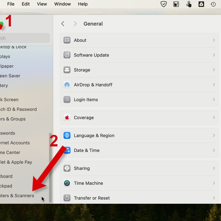 Here's how to find printers in Mac System Settings.