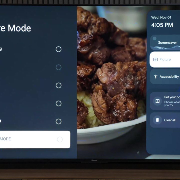 The Picture Mode settings menu on a Hisense UX TV.
