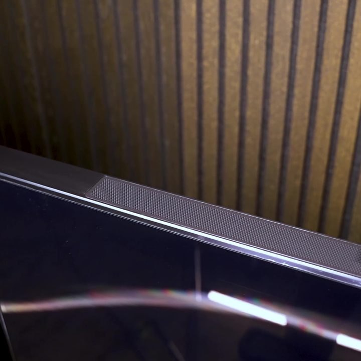 A top-down view of Hisense UX TV panel.
