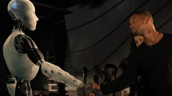 Sonny shakes Will Smith's hand in I, Robot.