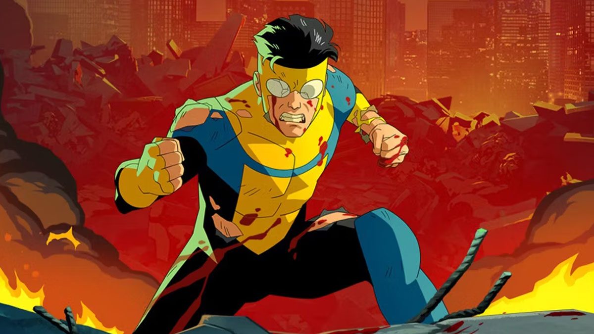 Mark Grayson, angry and bloodied, in the promo poster for Invincible season 2.