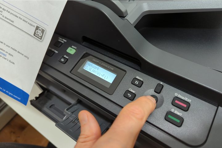 It's easiest to connect the Brother DCPL2550DW to Wi-Fi manually.