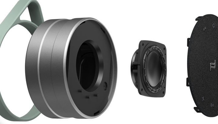 Porsche Design PDS20 Bluetooth speaker exploded view.