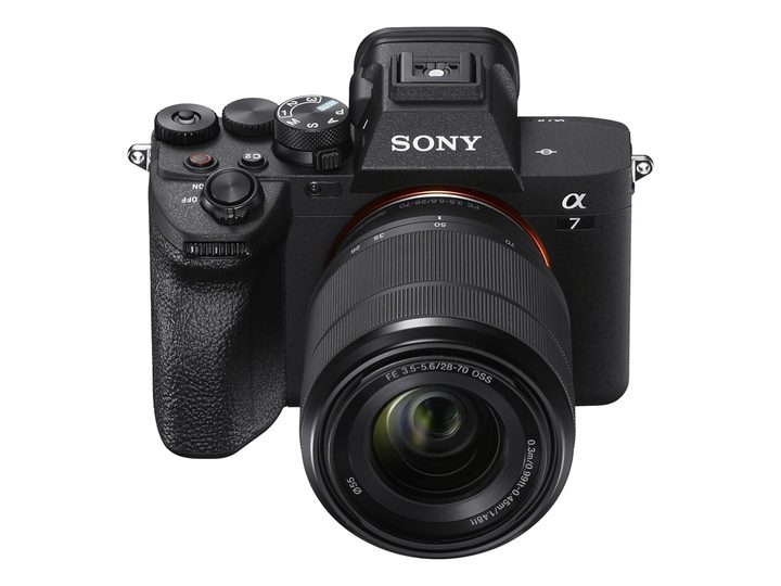 The Sony A7 IV full-frame mirrorless camera against a white background.
